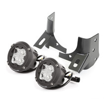 Rugged Ridge 11027.19 - 97-06 Jeep Wrangler TJ Round Cube Windshield LED Kit w/ Brackets