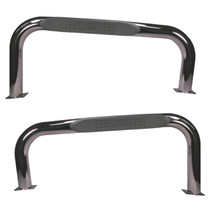 Rugged Ridge 11593.02 - Round Tube Side Steps, 3 Inch, Stainless Steel; 76-83 Jeep CJ7