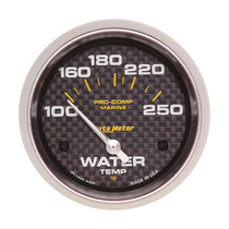AutoMeter 200763-40 - Marine Carbon Fiber 2-5/8in Electric Water Temperature Gauge 100-250 Deg F