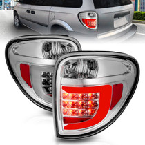 Anzo 311367 - 2004-2007 Dodge Grand Caravan LED Tail Lights w/ Light Bar Chrome Housing Clear Lens