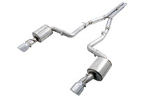 AWE 3020-32056 - 2015+ Dodge Charger 6.4L/6.2L SC Non-Resonated Touring Edition Exhaust - Silver Tips