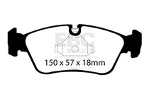 EBC DP81211RP1 - Racing 90-99 BMW 325 (E36) RP-1 Race Front Brake Pads