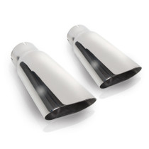 Stainless Works 7090250 - Flat Oval Exhaust Tips 2.5in Inlet (priced per pair)