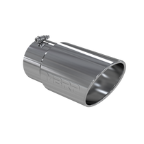 MBRP T5075 - Exhaust Tail Pipe Tip 6 Inch O.D. Angled Rolled End 5 Inch Inlet 12 Inch Length T304 Stainless Steel