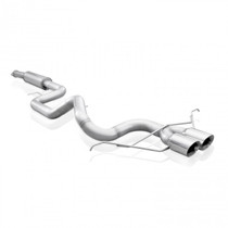 Stainless Works FC13CB-RT - 2013-18 Ford Focus ST 3in Catback Vintage Round Muffler 4in Tips