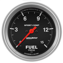 AutoMeter 3561 - Gauge Fuel Pressure 2-5/8in. 15PSI Digital Stepper Motor Sport-Comp