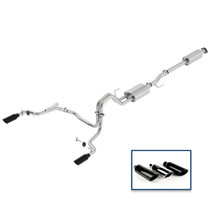 Ford Racing M-5200-F1535DSBA - 15-18 F-150 3.5L Cat-Back Sport Exhaust System - Rear Exit Black Chrome Tips