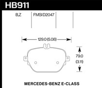 Hawk HB911B.654 - 17-18 Mercedes-Benz E43 AMG 4Matic 3.0L/ 2018 Mercedes-Benz E400 HPS 5.0 Street Rear Brake Pads