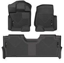 Husky Liners 94121 - 21-24 Ford F-150 SuperCrew Weatherbeater Black Front & 2nd Seat Floor Liners