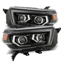 AlphaRex 880755 - 10-13 Toyota 4Runner PRO-Series Projector Headlights Plank Style Black w/Seq Signal/DRL