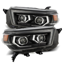 AlphaRex 880757 - 10-13 Toyota 4Runner LUXX LED Proj Headlights Plank Style Black w/Seq Signal/DRL