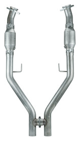 Pypes HFM55E - Exhaust H Pipe Catted For Long Tubes 05-10 Mustang 2.5 in H-Pipe Hardware Incl Natural 409 Stainless Steel  Exhaust