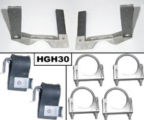 Pypes HGH30 - Exhaust System Hanger Kit 64-72 GTO Incl Pair Muffler Hangers/Tailpipe Hangers/(4) 2.5 in U Clamps Natural 304 Stainless Steel  Exhaust