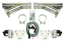 Pypes HVE10K - Dual Electric Cutout Kit For 2.5 Inch Exhaust Includes Y-Pipes  Performance Exhaust