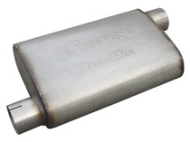 Pypes MVR10 - Race Pro Series Muffler 14 in 2.5 in Offset/Offset Hardware Not Incl Natural 409 Stainless Steel  Exhaust