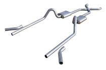 Pypes SGC10S - Crossmember Back w/X-Pipe Exhaust System 55-57 Tri-Five Chevy Split Rear Dual Exit 2.5 in Intermediate And Tail Pipe Street Pro Mufflers/Hardware Incl Tip Not Incl  Exhaust