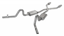 Pypes SGG910VE - Crossmember Back w/X-Pipe Exhaust System 78-88 GM G-Body Split Rear Dual Exit 2.5 in Intermediate And Tail Pipe Violator Mufflers/Hardware Incl Tip Not Incl Natural 409 Stainless Steel Catalytic Converter Incl  Exhaust