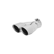 Flowmaster 15307 - Exhaust Tip - 3.00 in. Dual Angle Cut Polished SS Fits 2.50 in. Tubing -Clamp on