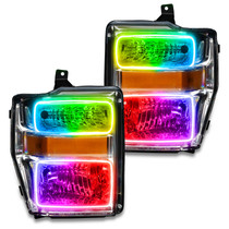 ORACLE Lighting 7189-334 - 08-10 Ford F250/350 Pre-Assembled Halo Headlights- Chrome Housing - ColorSHIFT w/o Controller