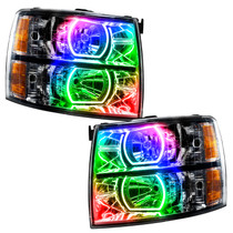ORACLE Lighting 8189-334 - 07-13 Chevrolet Silverado SMD HL - Black - Square Style - ColorSHIFT w/o Controller