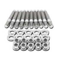 BLOX Racing BXFL-00307-9 - Racing SUS303 Stainless Steel Exhaust Manifold Stud Kit M8 x 1.25mm 45mm in Length - 9-piece