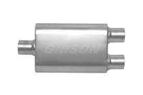 Gibson 55184S - CFT Superflow Center/Dual Oval Muffler - 4x9x13in/2.25in Inlet/2.25in Outlet - Stainless