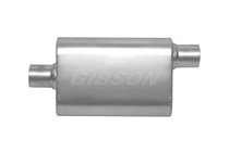 Gibson 55162S - CFT Superflow Center/Offset Oval Muffler - 4x9x18in/2.5in Inlet/2.5in Outlet - Stainless