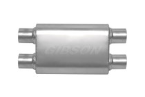 Gibson 55108S - CFT Superflow Dual/Dual Oval Muffler - 4x9x18in/3in Inlet/2.5in Outlet - Stainless