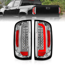 Anzo 311407 - 15-21 Chevy Colorado LED Taillights w/ Light Bar Chrome Housing Clear Lens