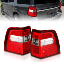 Anzo 311410 - 07-17 For Expedition LED Taillights w/ Light Bar Chrome Housing Red/Clear Lens