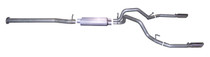 Gibson 65627 - 08-09 Chevrolet Silverado 1500 LS 4.8L 3in Cat-Back Dual Split Exhaust - Stainless