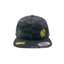 KC HiLiTES 70212 - KC Logo - Flat Bill Snapback Trucker Hat - Black MultiCam - One Size