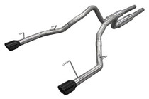 Pypes SFM66BLK - Cat Back Mid Muffler Exhaust System 05-10 Mustang GT Split Rear Dual Exit 2.5 in Intermediate And Tail Pipe M80 Mufflers/Hardware/4 in Black Tips Incl Black Finish 409 Stainless Steel  Exhaust