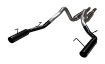 Pypes SFM66MB - Cat Back Exhaust System 05-10 Mustang GT Split Rear Dual Exit 2.5 in Intermediate And Tail Pipe M80 Muffler/Hardware/4 in Black Tips Incl Natural Finish 409 Stainless Steel  Exhaust