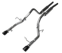 Pypes SFM79B - 2011-2014 Mustang V6 Mid Muffler Cat Back Exhaust System M-80 Mufflers 409 Stainless Black Powder Coated Tips  Performance Exhaust