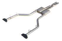 Pypes SMC21SB - Cat Back Exhaust System Split Rear Dual Exit 08-14 Challenger V8 SRT8 3 in Intermediate And Tail Pipe Street Pro Mufflers/Hardware/3 in Black Tips Incl Natural Finish 409 Stainless Steel  Exhaust