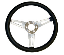 Scott Drake S1MS-3600-BK-6 - Corso Feroce 15" Black Leather Steering Wheel 6 Hole