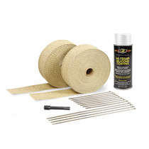 DEI 10111 - Exhaust Wrap Kit - Tan Wrap and White HT