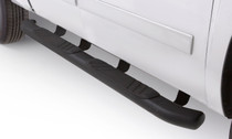 Lund 22758739 - Black Composite 5 Inch Oval Bent Nerf Bars for 2015-2018 Silverado/Sierra 1500, 2500HD, 3500HD Crew Cab; Diesel