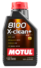 Motul 106376 - 1L Synthetic Engine Oil 8100 5W30 X-CLEAN - LL04- MB 229.51- 504.00-507.00