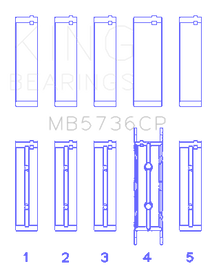 King Engine Bearings MB5736CP - King Ford Powerstroke 6.0L/6.4L Diesel (Size STD) Crankshaft Main Bearing Set