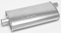 Dynomax 17748 - Muffler - Super Turbo - 2-1/2 in Offset Inlet - 2-1/2 in Center Outlet - 20 x 4-1/4 x 9-3/4 in Oval - 25-1/2 in Long - Steel - Aluminized - Universal - Each