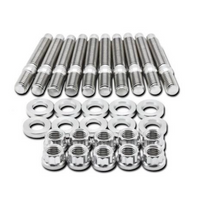 BLOX Racing BXFL-00309-7 - Racing SUS303 Stainless Steel Manifold Stud Kit M8 x 1.25mm 65mm in Length - 7-piece