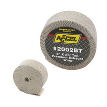 ACCEL 2002BT - Exhaust Wrap; Motorcycle; 2 in. x 25 ft.; Tan; Bulk;