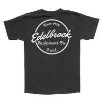 Edelbrock 289203 - Since 1938 Pocket Short Sleeve T-Shirt, 100% Cotton, Black, Small (S)