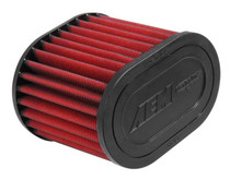 AEM Induction 21-2127DK - AEM Dryflow Air Filter - Oval 6.06in x 4.5in Base LxW / 6in x 4in Top LxW / 5.13in H 2.75in Flange