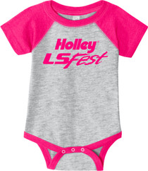 Holley 10262-1ZHOL - LS Fest Bodysuit; Heather/Pink; Crew Neck; Onesie; Short Sleeve; Youth 12 Month;