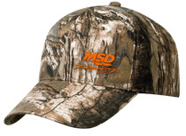 MSD 9529 - Camo Baseball Cap;  Orange Race Logo Left; Brown Camo; Adjustable;
