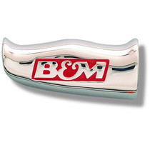 B&M 80643 - Universal Shifter T-Handle with  Logo, Chrome, SAE Threads