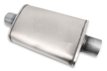 Flowmaster 11219-FM - FlowMonster Muffler; Absorption Style; 3 in. Center Inlet/3 in. Center Outlet; 4 in. x 9 in. Oval Case; Straight Through; 409 Stainless Steel;